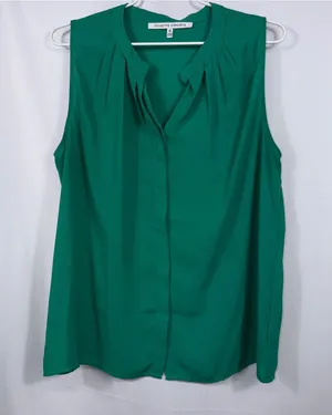Collective Concepts Green Sleeveless Blouse Medium thumbnail 1