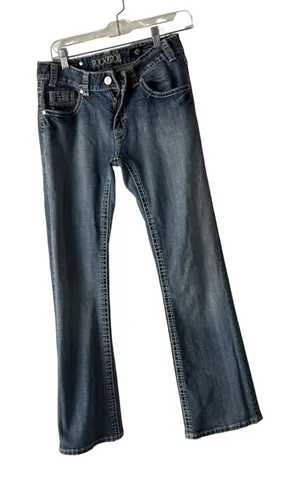 Rock & Roll Cowgirl Mid Rise Bootcut Jeans‎ 29 Tall Western Embellished Pockets thumbnail 1