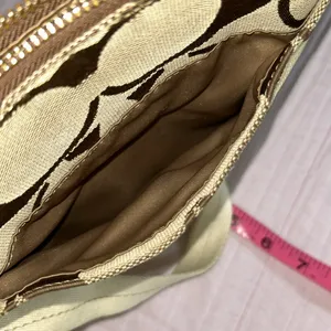 Vintage Coach Tan Signature Monogram Canvas Crossbody Bag thumbnail 12