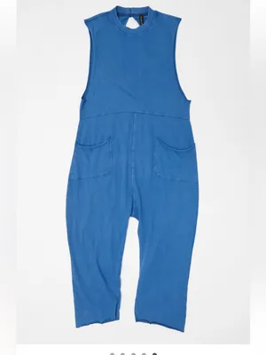 Out From Under Austin Sleeveless Blue Keyhole Back cotton loose fit Jumpsuit thumbnail 11