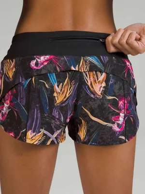 Lululemon Speed Up Low-Rise Lined Short 2.5" Veiled Floral Black Multi Sz 8 thumbnail 5