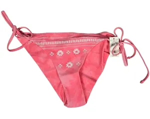 Aerie Embroidered Tie Cheekier Bikini Bottom in Strawberry M‎ NWT thumbnail 1