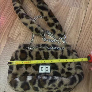 Leopard Print Faux Fur Crossbody Bag thumbnail 4