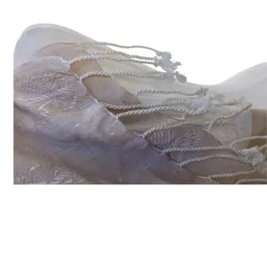 Textured Scarf Fringed Shawl Butterfly Design Neutral Cream 70 x 36 inch​​‎ thumbnail 5