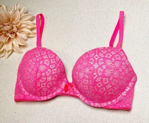Victoria’s Secret Pink Lace Push Up Padded Bra Dream Angels Series 32C thumbnail 5