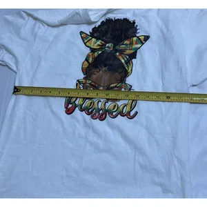 Gildan African American Blessed T-Shirt Women M White Graphics Top Cotton thumbnail 6