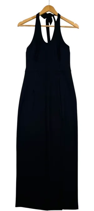 Abercrombie And Fitch Dress Womens Small Black Halter Knit Maxi Evening Formal thumbnail 1