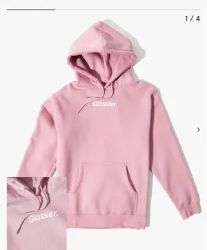 Glossier Light Pink Hoodie Size L thumbnail 1