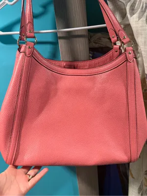 Coach Coral Pebbled Leather Shoulder Bag with Gold Hardware thumbnail 3