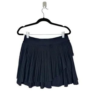 Lululemon Tiered Pleats High Rise Tennis Skirt Skort Women's Black 6 thumbnail 3