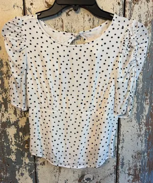 Abercrombie and Fitch polka dot puff sleeve top size XS thumbnail 1