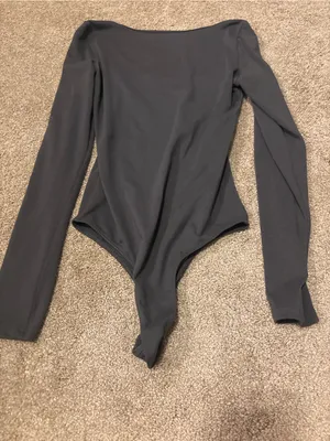 Hollister Women's Grey Long-Sleeve Scoop Neck Bodysuit thumbnail 3