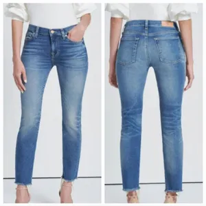 7 for all mankind luxe vintage Roxanne ankle cropped skinny raw hem jeans sz 33 thumbnail 2