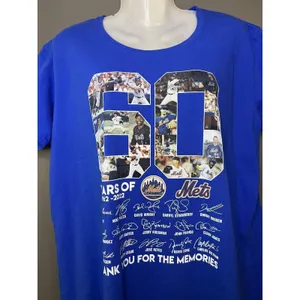New York Mets Shirt Womens XL Blue MLB Baseball 60 Years Anniversary Gildan Tee thumbnail 2