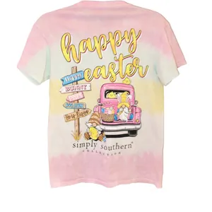 Simply Southern Happy Easter chick‎ gnomes tie dye shirt pink size small thumbnail 2