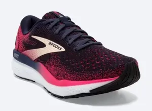 Brooks Ghost 16 Womens Running Shoes 7.5 Wide Navy Pink thumbnail 1