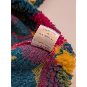 Pretty Garbage Oversized Crop Sherpa Fleece Half Zip Pullover Sz M Chunky Funky thumbnail 8