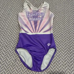 GK Girl Leotard Purple Colorblock Friendship Classic, Adult XS thumbnail 2
