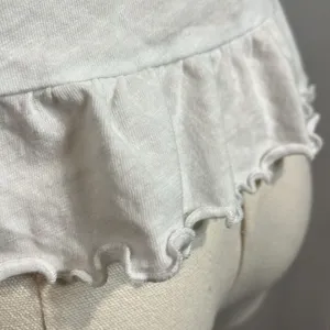 American Eagle NWT white crop tank with lettuce hem XS thumbnail 7