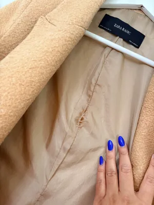 ZARA Basic Women’s XS Camel Double Breasted Long Coat Quiet Luxury Classic Chic thumbnail 8