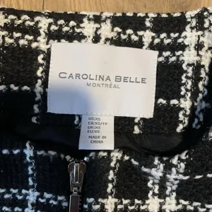 Carolina Belle houndstooth fully lined Long blazer Zipper size XS preppy college thumbnail 2