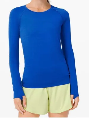 lululemon athletica Swiftly Tech Long Sleeve 2.0 Cerulean Blue-Size 6 thumbnail 1