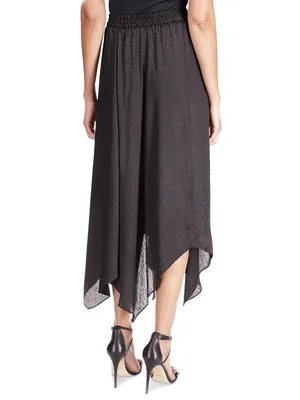 Michael Kors Women's Cheetah-Print Handkerchief-Hem Skirt Black XL thumbnail 2