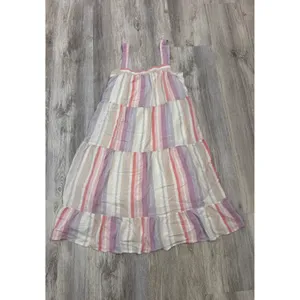 Rails Amaya‎ Juliette Stripe Tiered Linen Blend Midi Dress Pink Purple Medium thumbnail 2