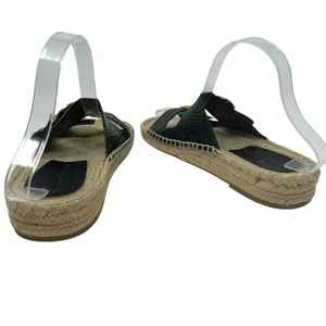 Tory Burch Selby Patent Leather Espadrille Slide Sandals Black Size US 6.5‎ thumbnail 8