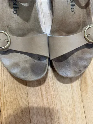 Birkenstock Papillio Soley Wedge Sandal Beige Nubuck Leather Sz 42 thumbnail 3