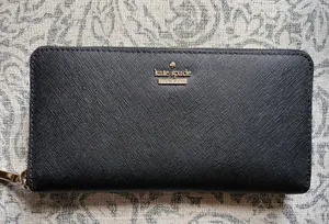 Kate Spade Black Large Zip Wallet thumbnail 1