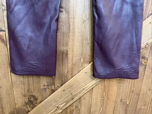 Good American Women’s Faux Leather Straight Leg Pants Burgundy READ Size 2/26 (9 thumbnail 6