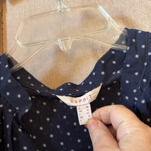 FINAL MARKDOWN ESPRIT Navy Polka Dot Blouse 8 thumbnail 4