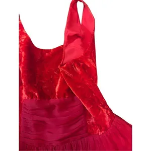 Free People Vibrant Red Crushed Velvet Party Mini Baby Doll Dress Sz‎ 8 thumbnail 9