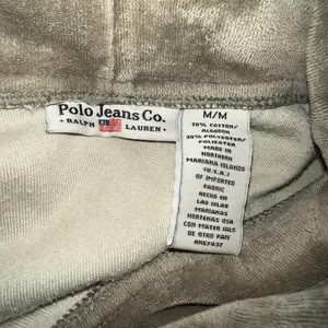 Polo Jeans Co Ralph Lauren Womens Velour Hoodie Track Jacket Size M Green Zip Up thumbnail 6