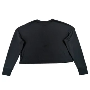 Vuori Womens Black Cropped Henley Long Sleeve Top Relaxed Fit Drop Shoulder XL thumbnail 2
