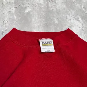 Vintage 90s Tultex Everyday Essentials Blank Red Cotton Crewneck Sweatshirt thumbnail 3