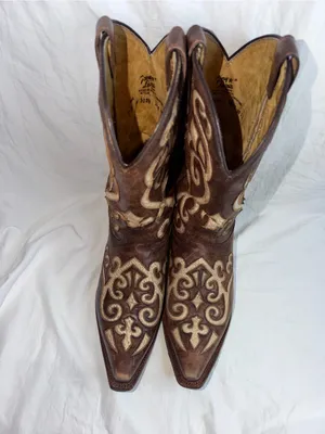 Tony Lama Earth Santa Fe Leather Snip Toe Western Boots VF3024 Size 9B thumbnail 11