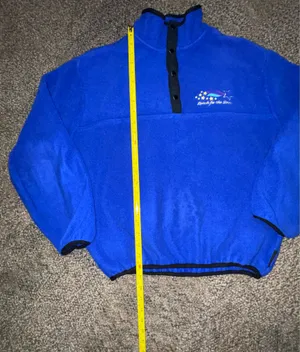 Vintage Sportsmaster USA Polartec Blue Fleece Pullover Jacket - Reach For The Stars - EUC thumbnail 3