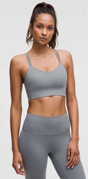 Lululemon Like a Cloud Longline Bra B/C Cup in Light Solar Grey thumbnail 1