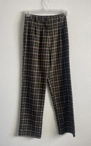 Brandy Melville Green Plaid Trousers thumbnail 1