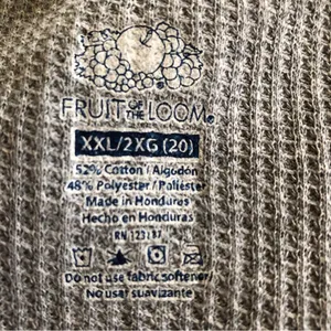 FRUIT OF THE LOOM Womens Waffle T-shirt Size 20 Thermal Style Gray New thumbnail 5