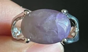 Purple amethyst S925 silver ring size 8 thumbnail 7