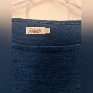 Faherty Boatneck Jersey Top Navy/White Small thumbnail 3