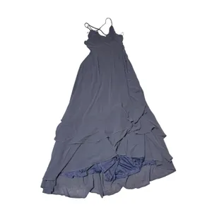 NWT Lulus Size Small‎ In Love Forever Granite Blue Lace-Up High-Low Maxi Dress thumbnail 3