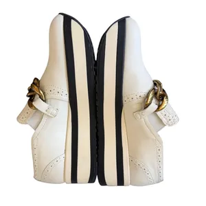 Dolce Vita Jhenee White Leater Spectator Platform Chain Link Loafer Sneaker thumbnail 6