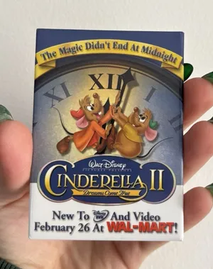 Vintage Cinderella 2 Movie‎ Promo Pin Brooch Button Disney Y2K Blue Walmart thumbnail 1