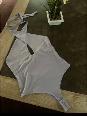 REORIA Butsmooth®Trendy Sexy Criss Cross Halter Neck Sleeveless Thong Bodysuits thumbnail 5