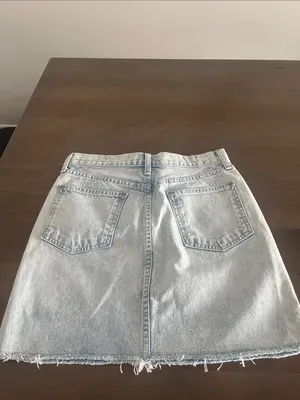 rag & bone Light Blue Denim A-Line Mini Skirt thumbnail 2