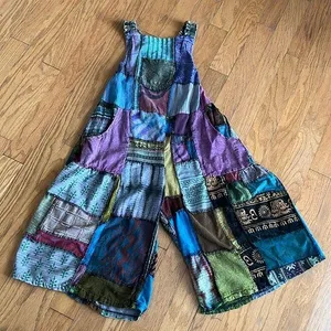 Boho Patchwork /One of a kind Romper Blue thumbnail 1